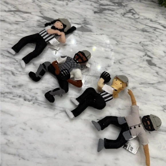 NWT Baseball Softball Players Felt Ornament Set of 4 - Picture 2 of 4